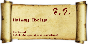 Halmay Ibolya névjegykártya